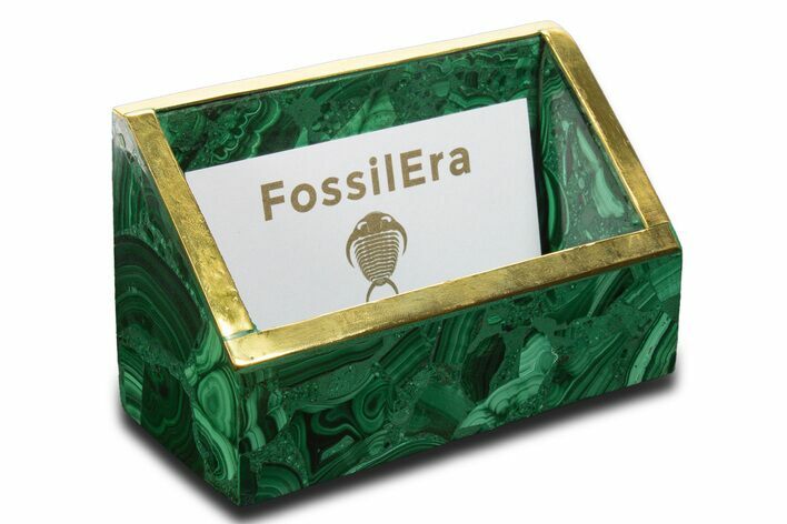 Wide Malachite Business Card Holder - DR Congo #335723